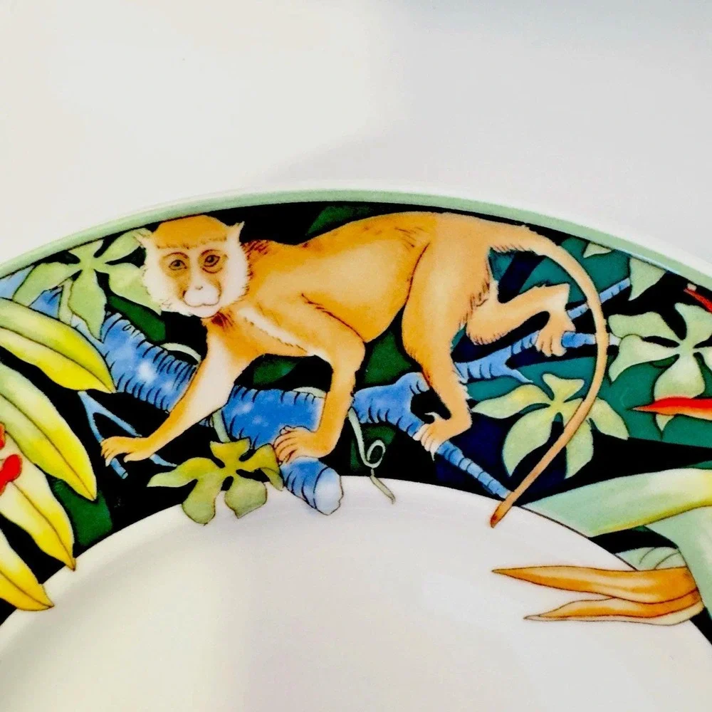 Villeroy & Boch Gallo Serengeti Salad Plate Bone China Germany Tiger Monkey Bird